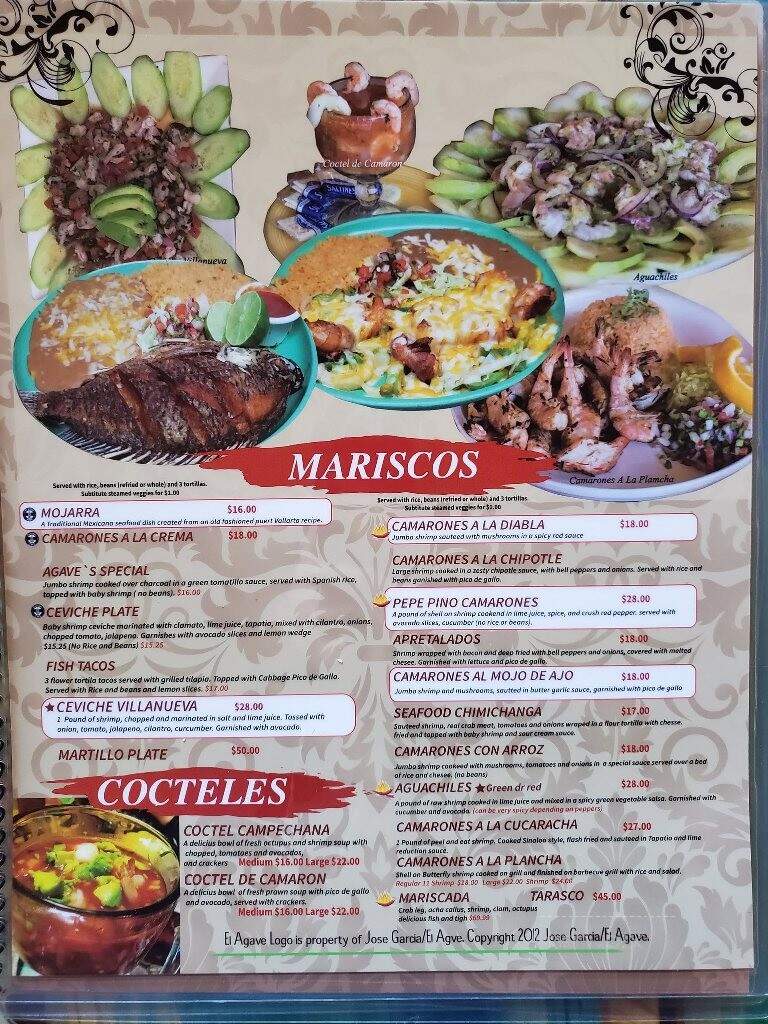 Agave Mexican Restaurant - Wenatchee, WA menu_pic