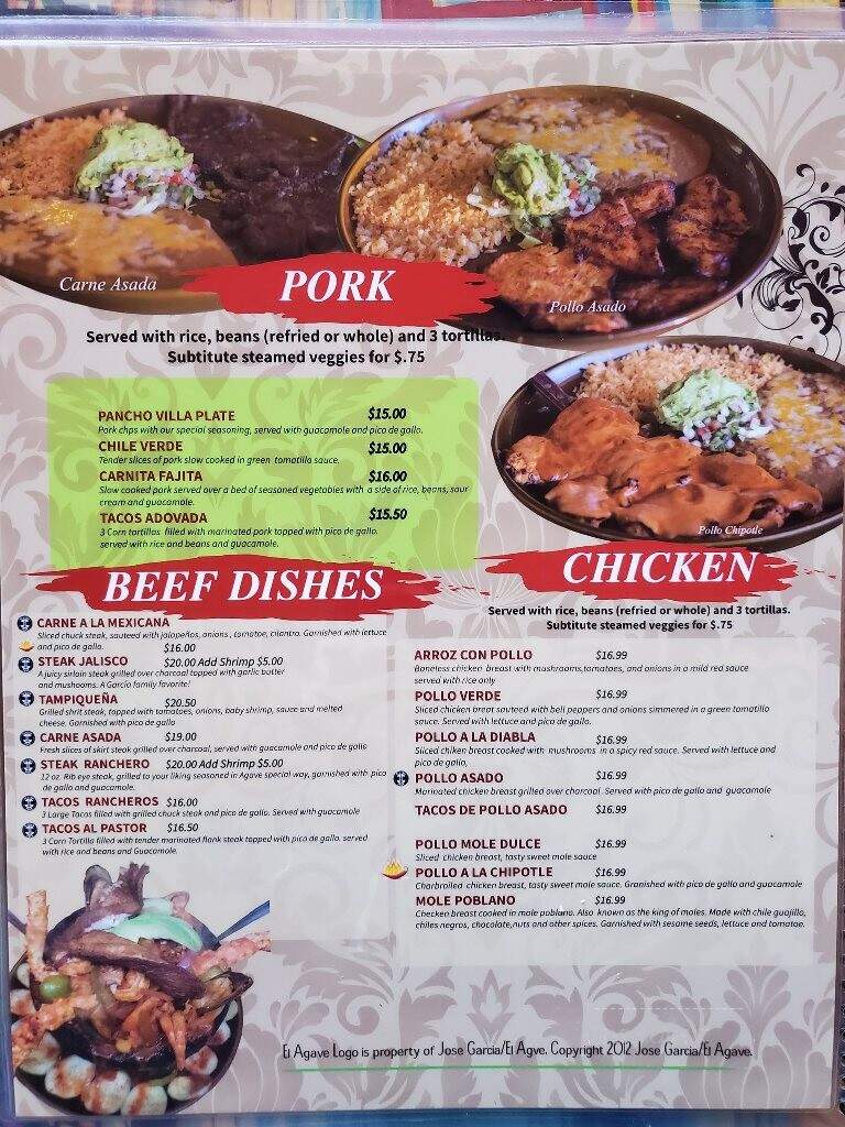 Agave Mexican Restaurant - Wenatchee, WA menu_pic