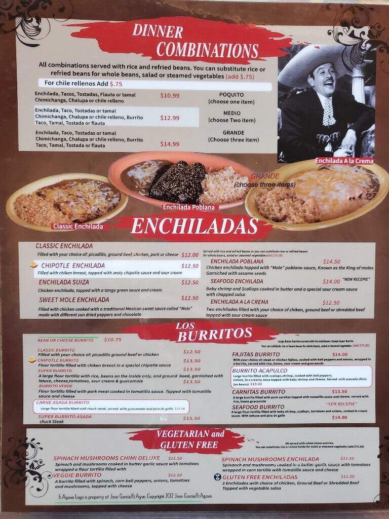 Agave Mexican Restaurant - Wenatchee, WA menu_pic
