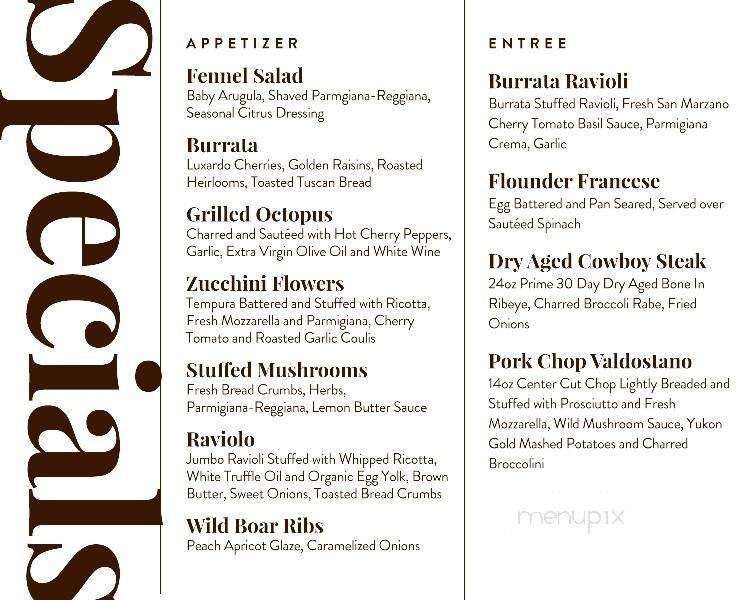 Saly G's Mountaintop Grill - Warren, NJ menu_pic