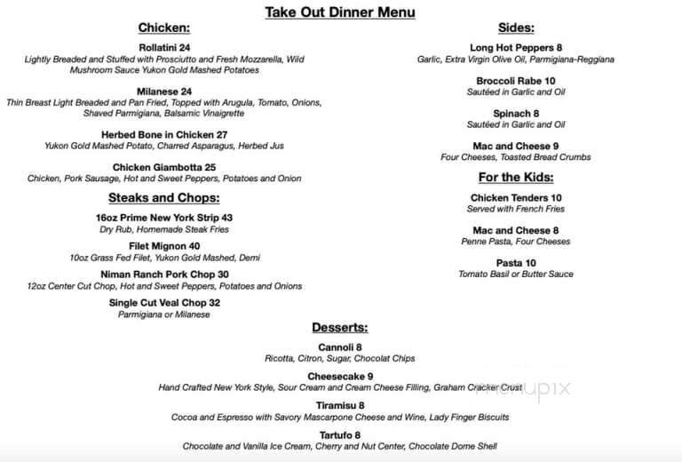 Saly G's Mountaintop Grill - Warren, NJ menu_pic