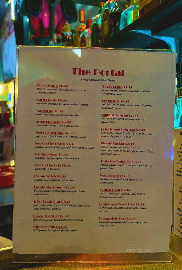 The Portal - Harlan, KY menu_pic