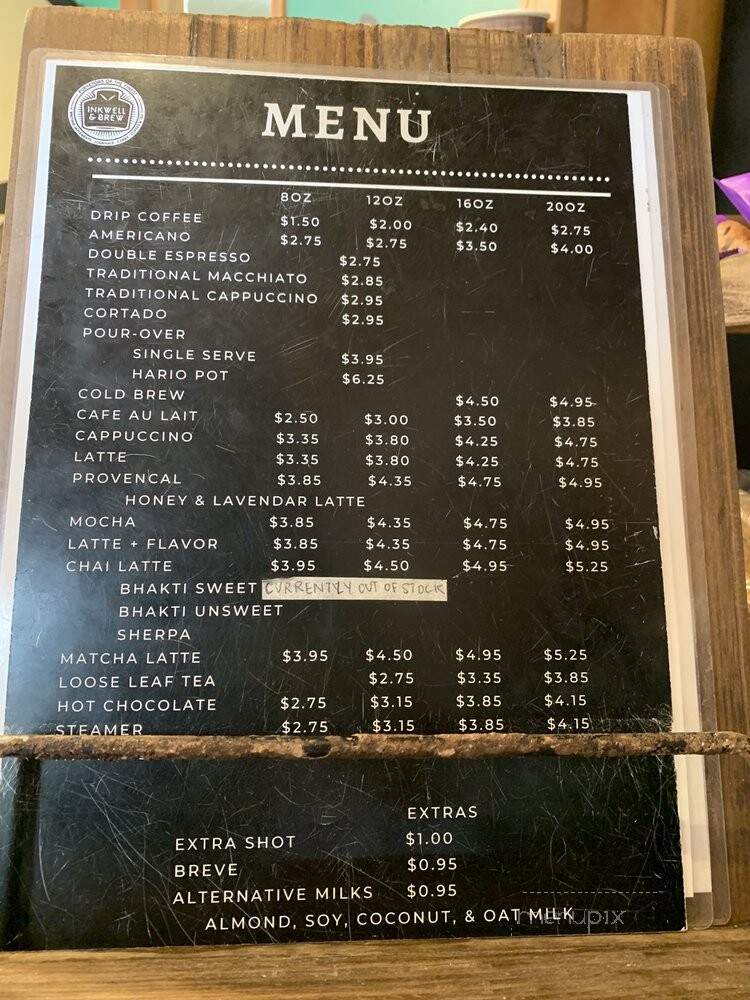 Inkwell & Brew - Estes Park, CO menu_pic