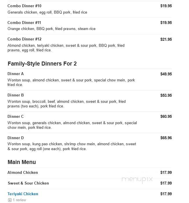 AK Asian Restaurant - Spokane Valley, WA menu_pic