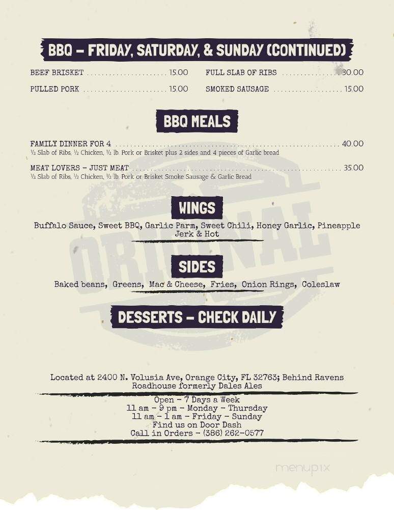 Dale's Ales - Orange City, FL menu_pic