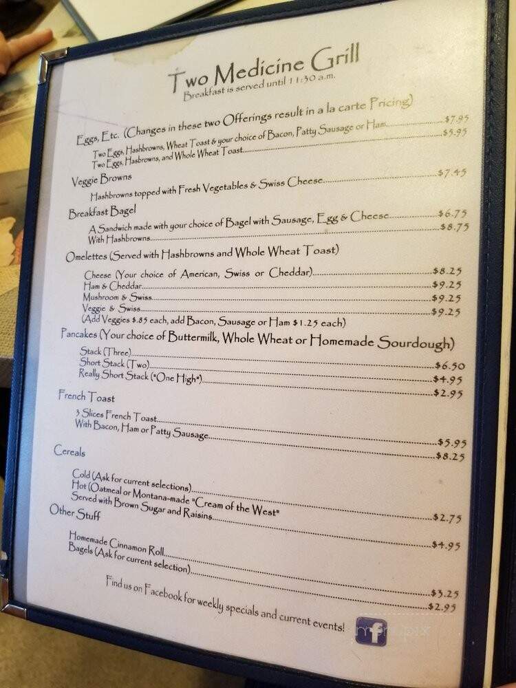 Two Medicine Grill - East Glacier Park, MT menu_pic