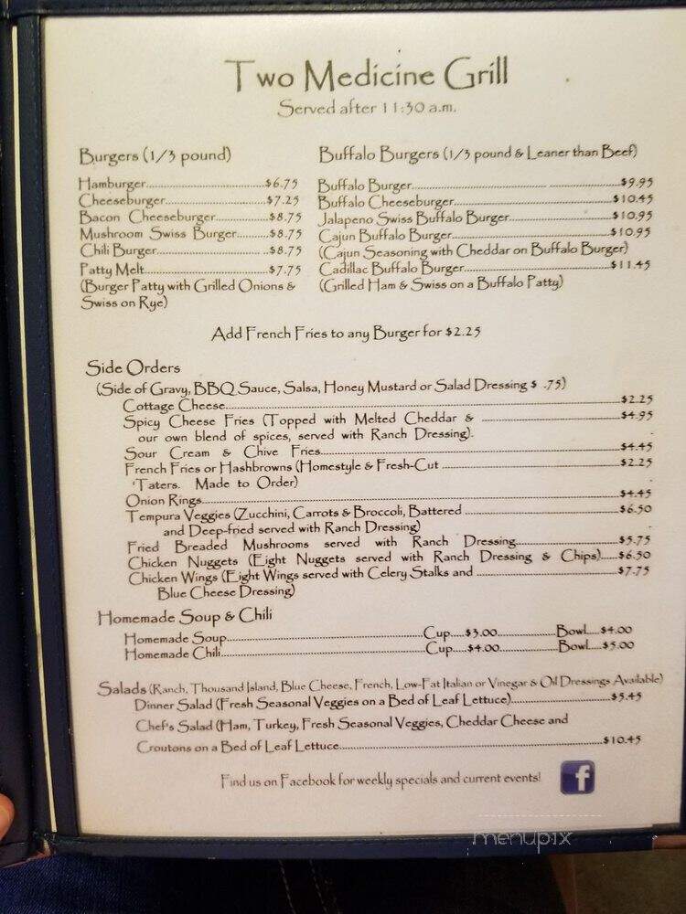 Two Medicine Grill - East Glacier Park, MT menu_pic