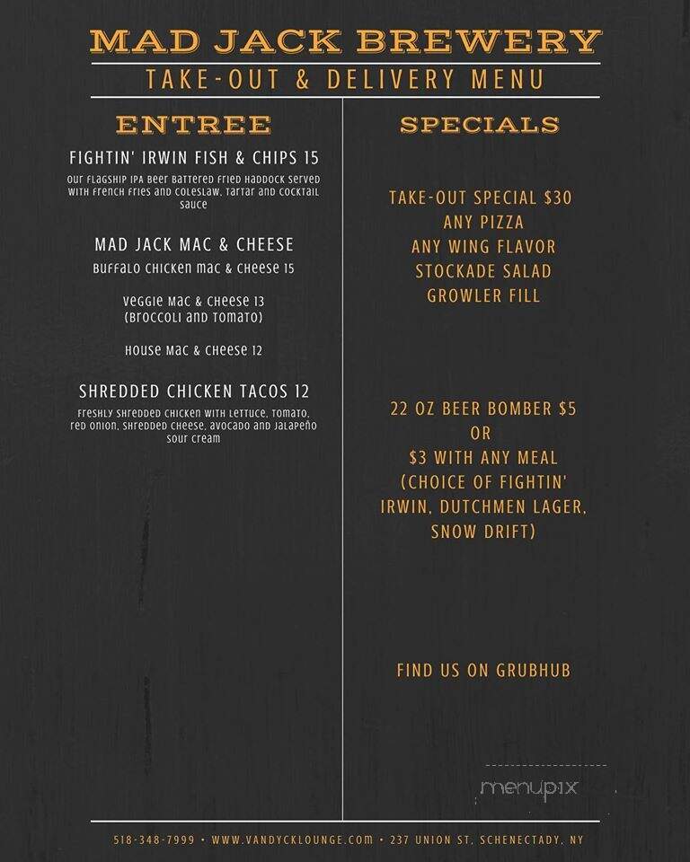The Van Dyck Restaurant & Lounge - Schenectady, NY menu_pic