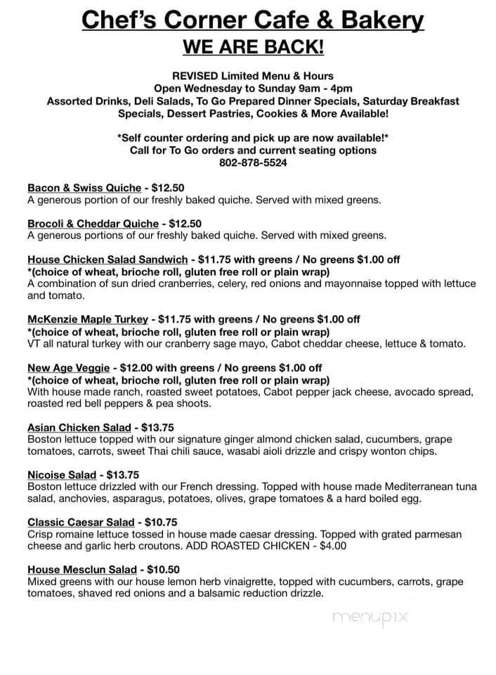 Chef's Corner Cafe Bakery - Williston, VT
