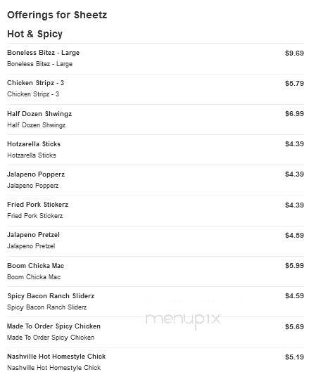Sheetz - Forest, VA menu_pic