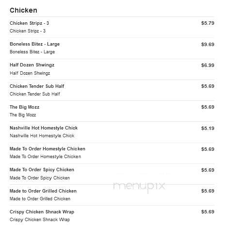 Sheetz - Forest, VA menu_pic