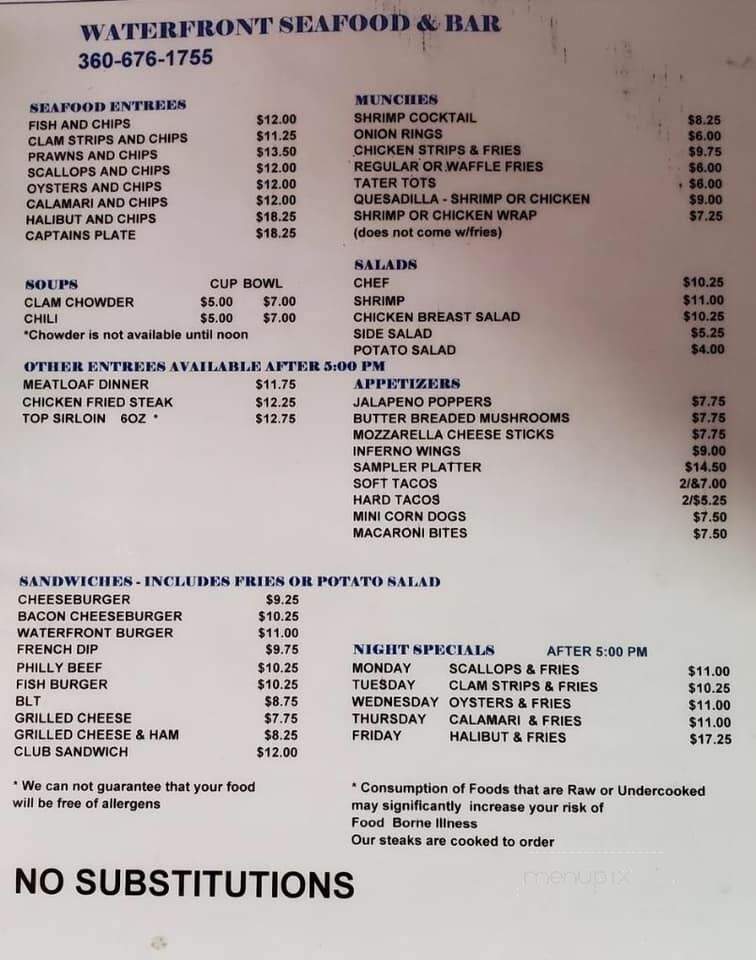 Waterfront Tavern - Bellingham, WA menu_pic
