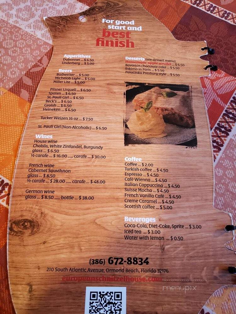 Cafe European - Tampa, FL menu_pic