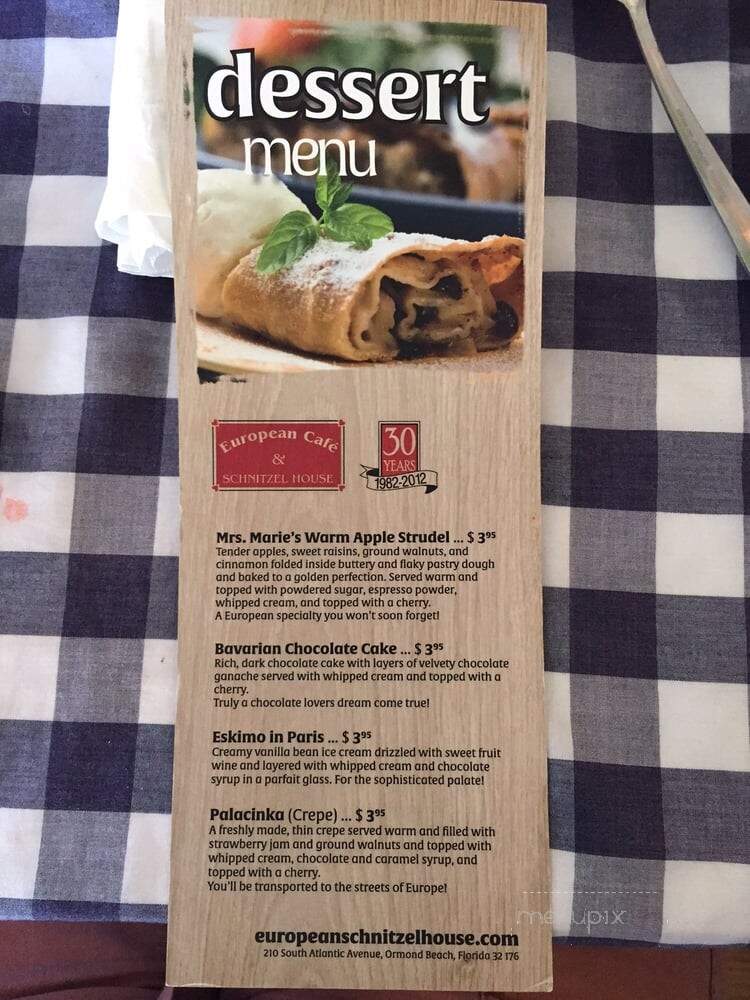 Cafe European - Tampa, FL menu_pic