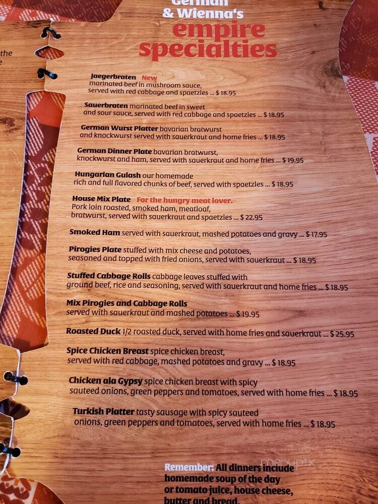 Cafe European - Tampa, FL menu_pic