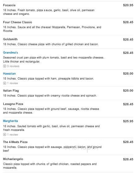 Cacciatori Pizzeria - Newark, DE menu_pic