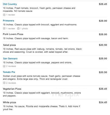 Cacciatori Pizzeria - Newark, DE menu_pic
