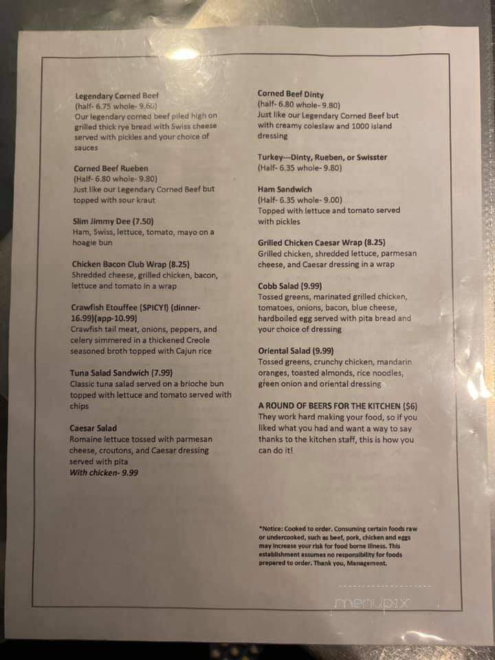 Jimmy Dee's Restaurant Lounge - Clinton Township, MI menu_pic