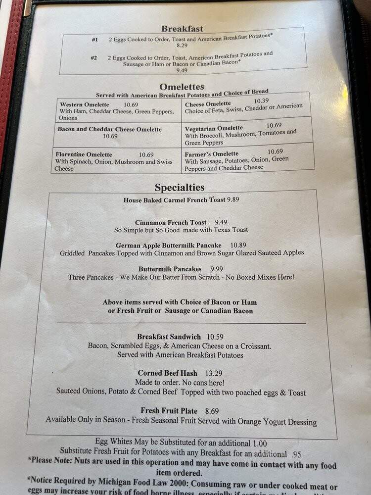 Downtown Cafe - Rochester, MI menu_pic
