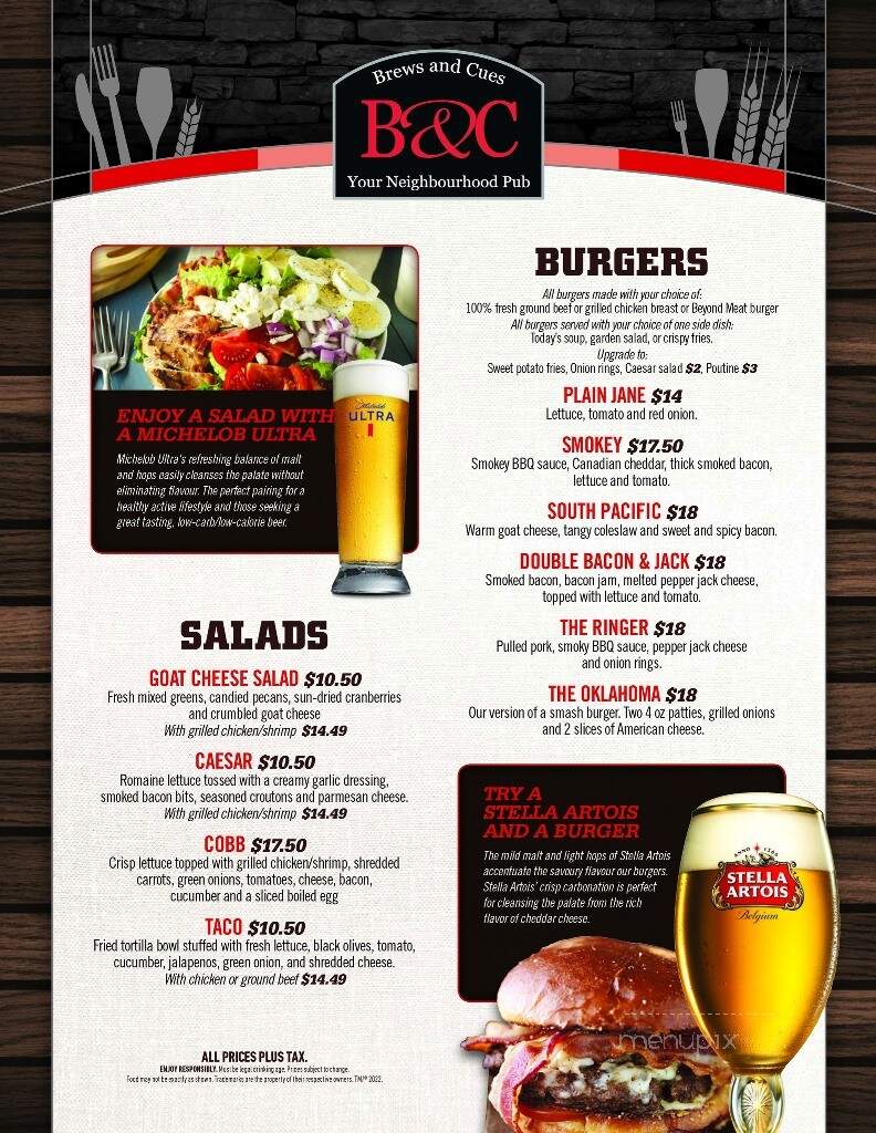 Brews & Cues - Windsor, ON menu_pic