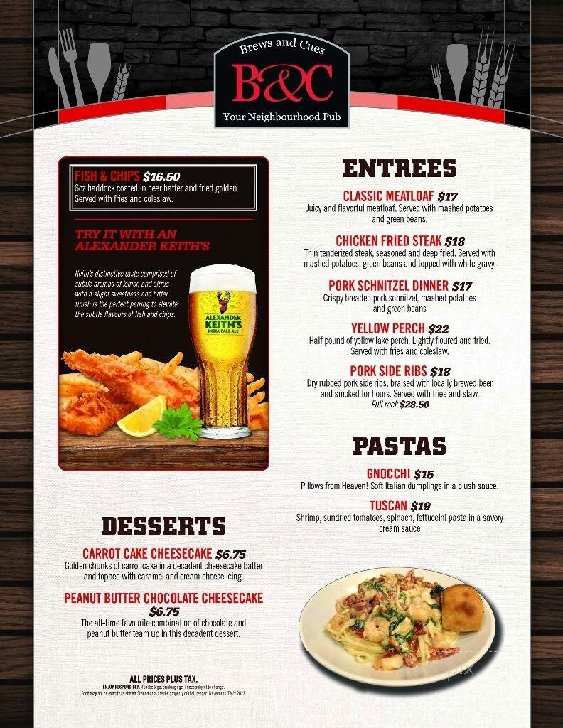 Brews & Cues - Windsor, ON menu_pic