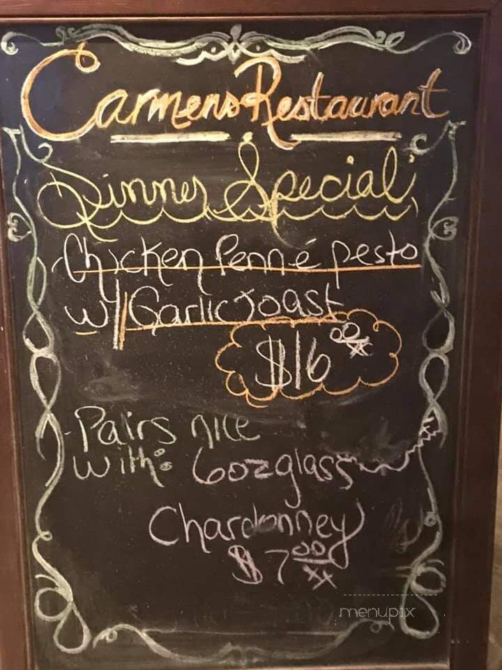 Carmens Restaurant - Williams Lake, BC menu_pic