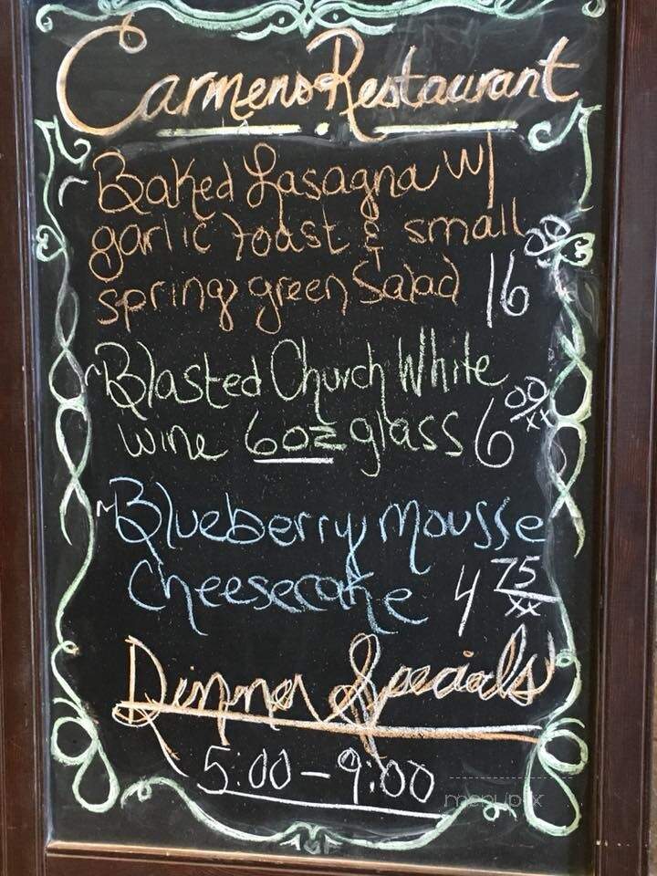 Carmens Restaurant - Williams Lake, BC menu_pic