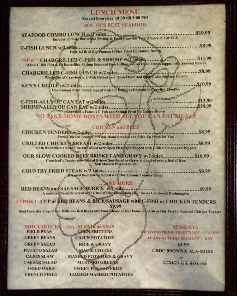 Crawford's Two - Baton Rouge, LA menu_pic