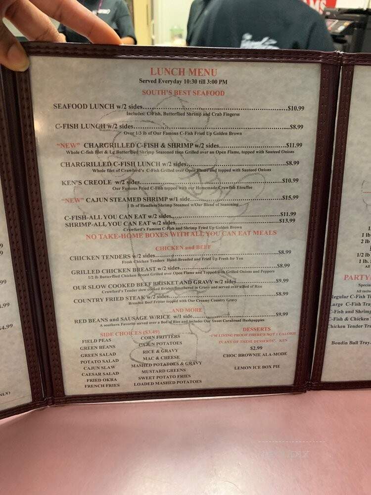 Crawford's Two - Baton Rouge, LA menu_pic