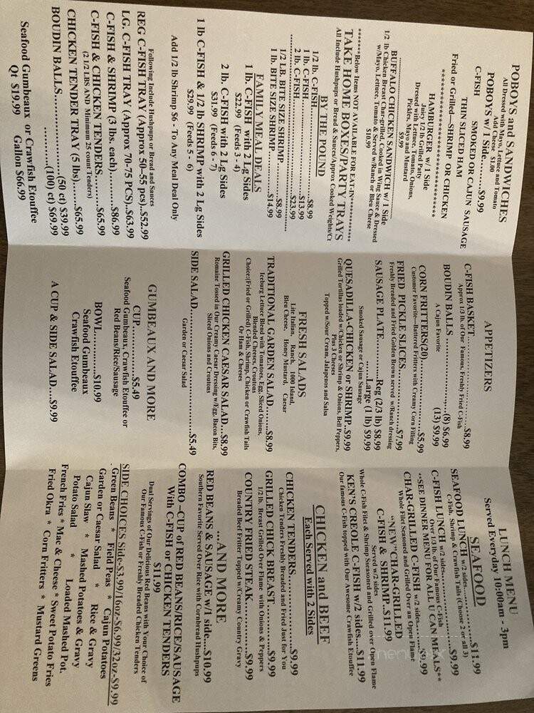 Crawford's Two - Baton Rouge, LA menu_pic