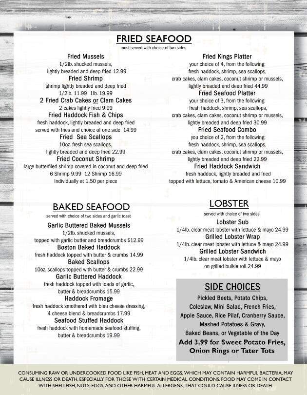 Gridiron Restaurant Sports Pub - Lewiston, ME menu_pic