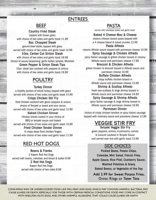 Gridiron Restaurant Sports Pub - Lewiston, ME menu_pic