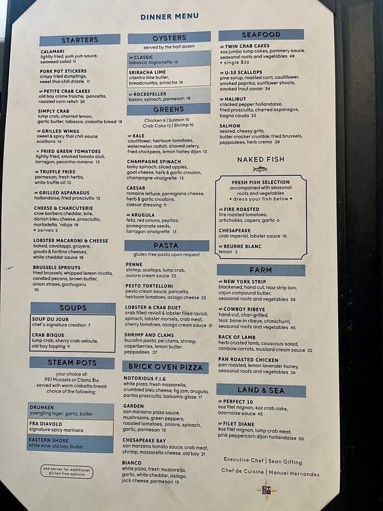 Chesapeake Inn Restaurant - Chesapeake City, MD menu_pic