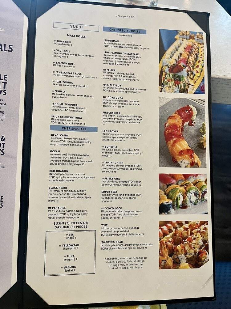 Chesapeake Inn Restaurant - Chesapeake City, MD menu_pic