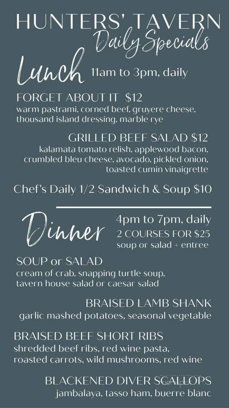 Tidewater Inn - Easton, MD menu_pic
