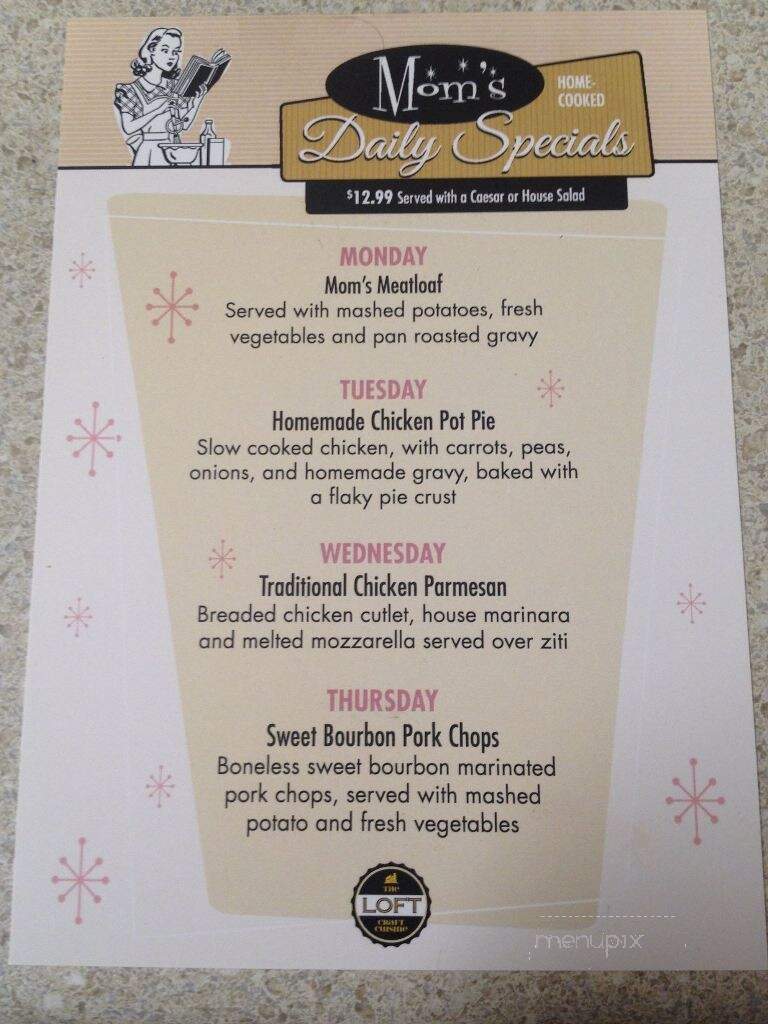Loft Restaurant - North Andover, MA menu_pic