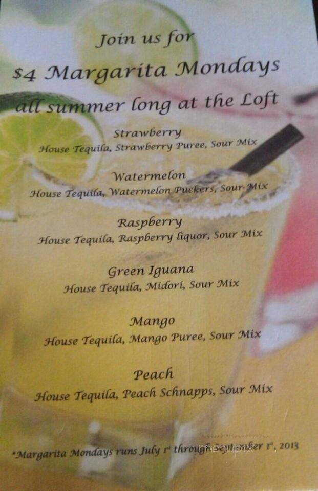 Loft Restaurant - North Andover, MA menu_pic
