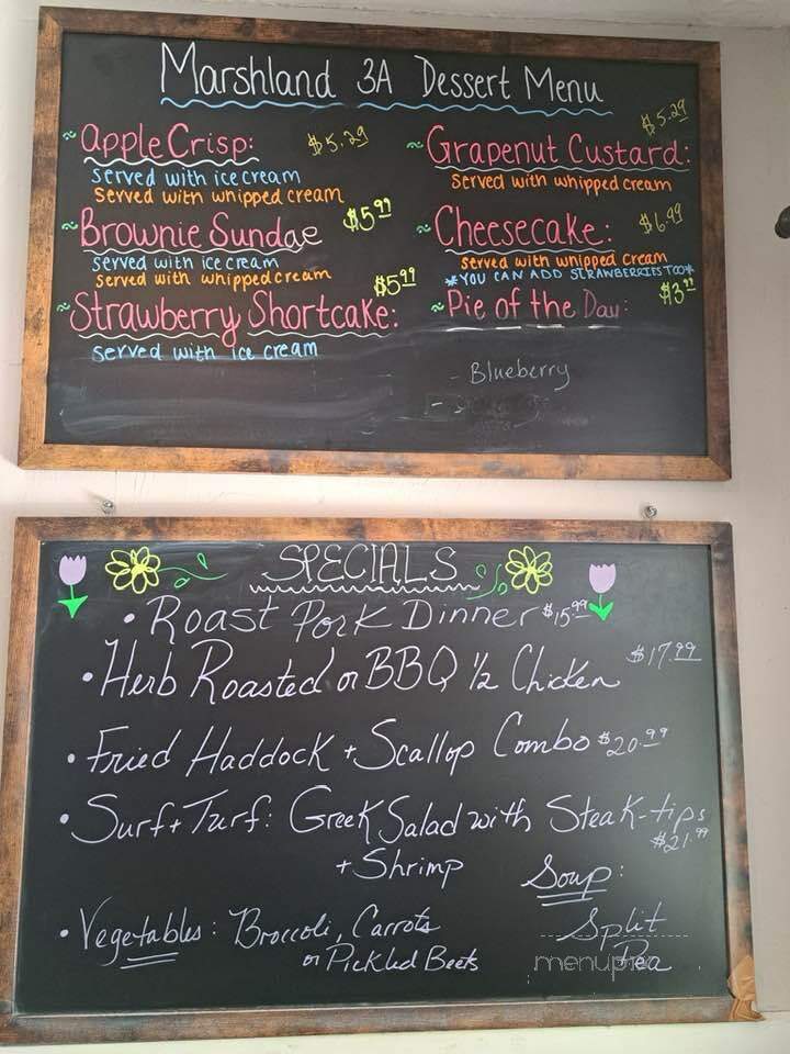 Marshland Restaurant - Sandwich, MA menu_pic