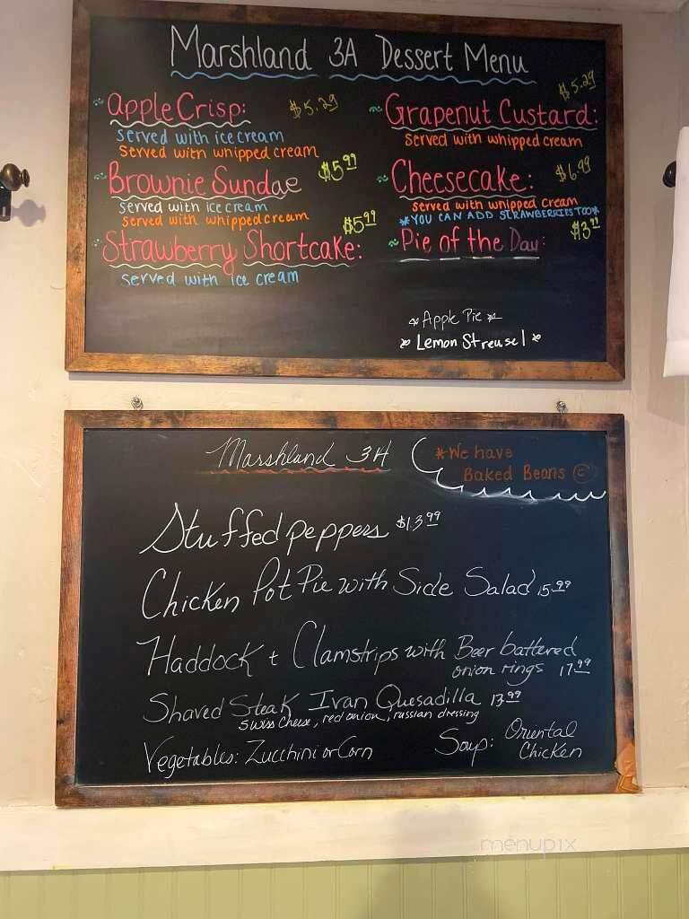 Marshland Restaurant - Sandwich, MA menu_pic