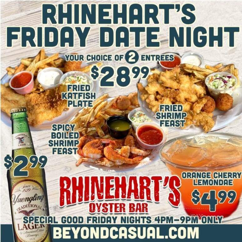 Rhinehart's Oyster Bar - Augusta, GA menu_pic