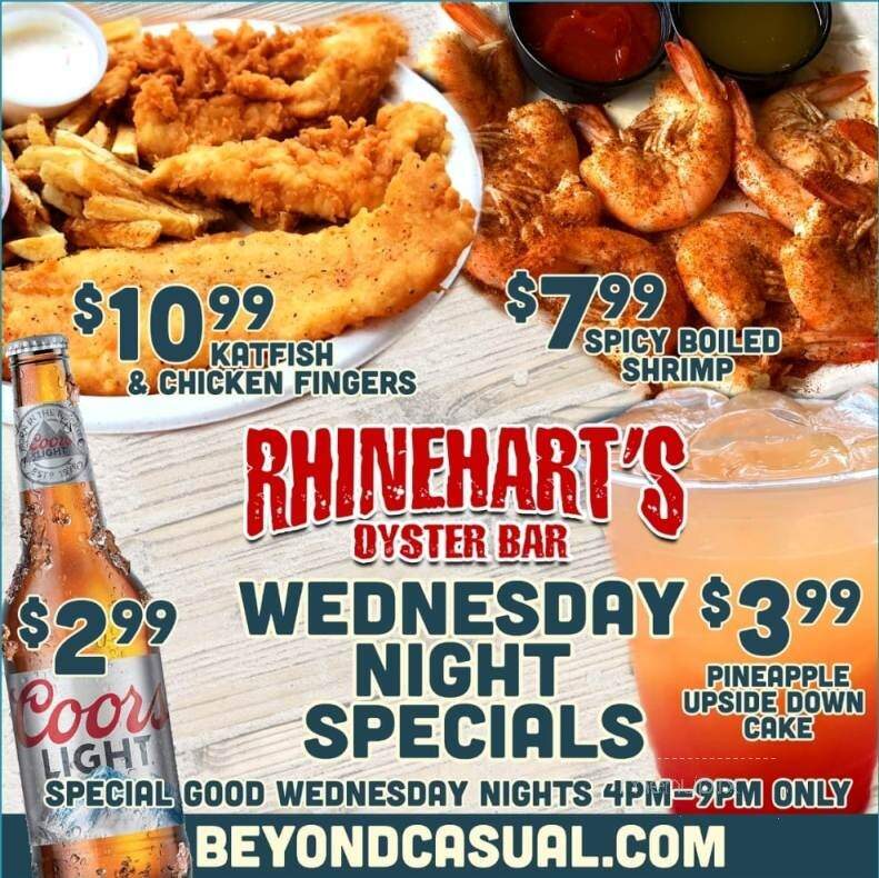 Rhinehart's Oyster Bar - Augusta, GA menu_pic
