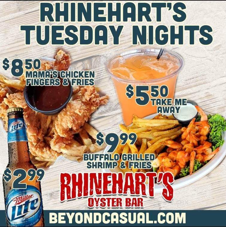 Rhinehart's Oyster Bar - Augusta, GA menu_pic