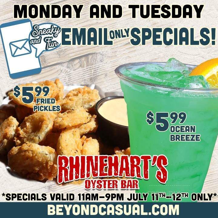 Rhinehart's Oyster Bar - Augusta, GA menu_pic