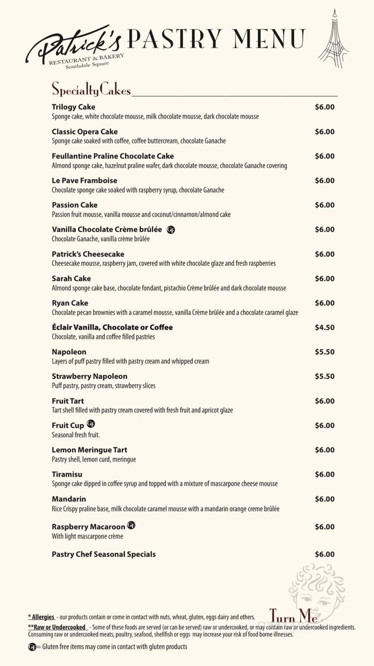 Patrick's Bakery & Cafe - Richfield, MN menu_pic