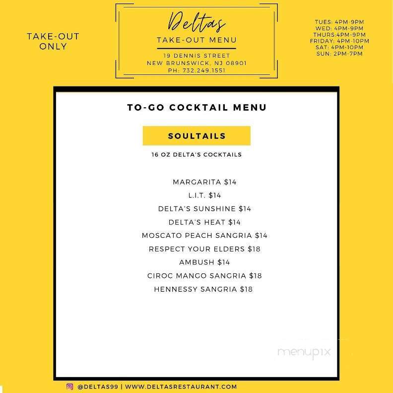 Delta's Restaurant - New Brunswick, NJ menu_pic