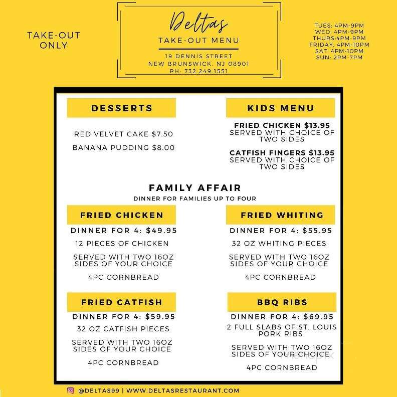 Delta's Restaurant - New Brunswick, NJ menu_pic