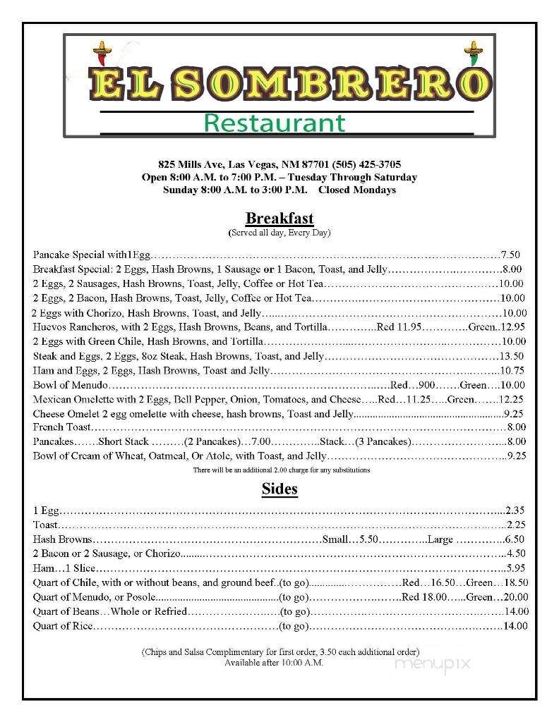 El Sombrero Mexican Restaurant - Las Vegas, NM