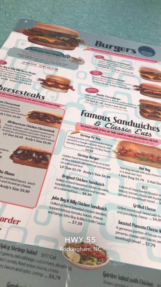 Hwy 55 Burgers Shakes & Fries - Rockingham, NC menu_pic