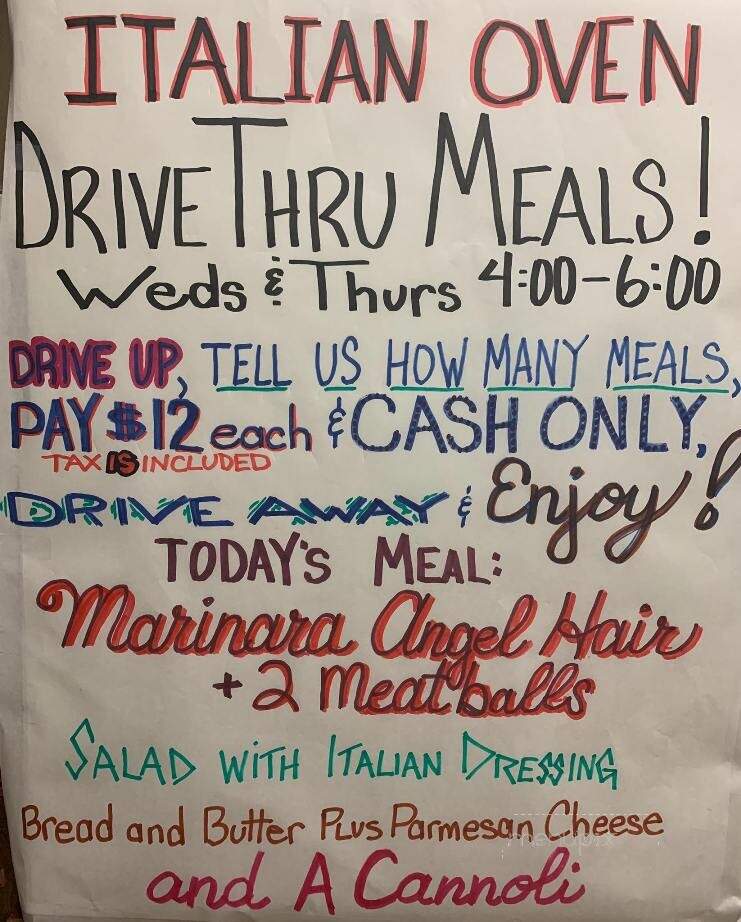 Italian Oven Restaurant - Johnstown, PA menu_pic
