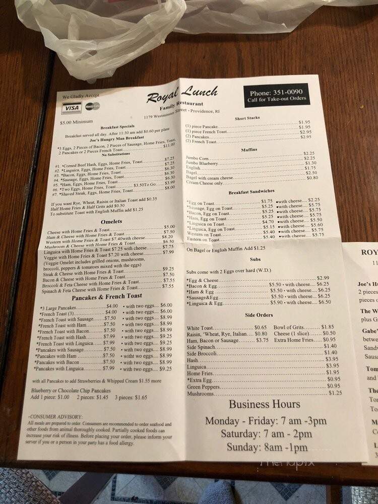 Royal Lunch - Providence, RI menu_pic